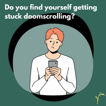 An illustration depicts a man frowning at his smartphone.